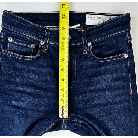 Rag Bone Size 24X25 Women Cate Mid Rise Ankle Skinny Blue Denim Carmen Jeans USA - Picture 3 of 14